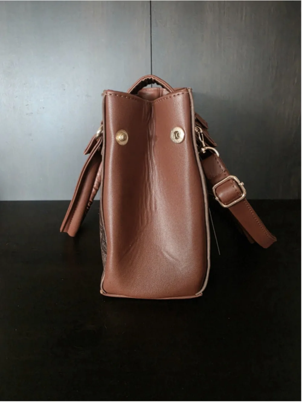 Chocolate Brown Tasseled Floral Embossed Tooled Artisan LEATHER Crossbody Purse